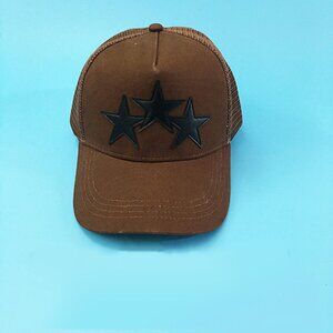 Amiri 3 Star Trucker Hat Brown